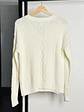 Suéter crema trenzado  - Miniatura 3