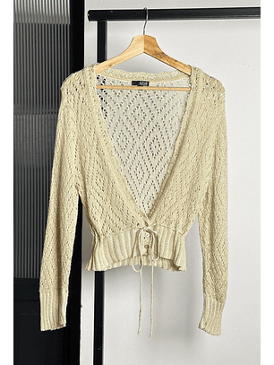 Chaleco beige calado