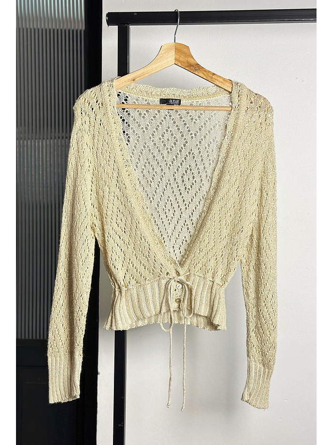 Chaleco beige calado 1