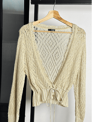 Chaleco beige calado