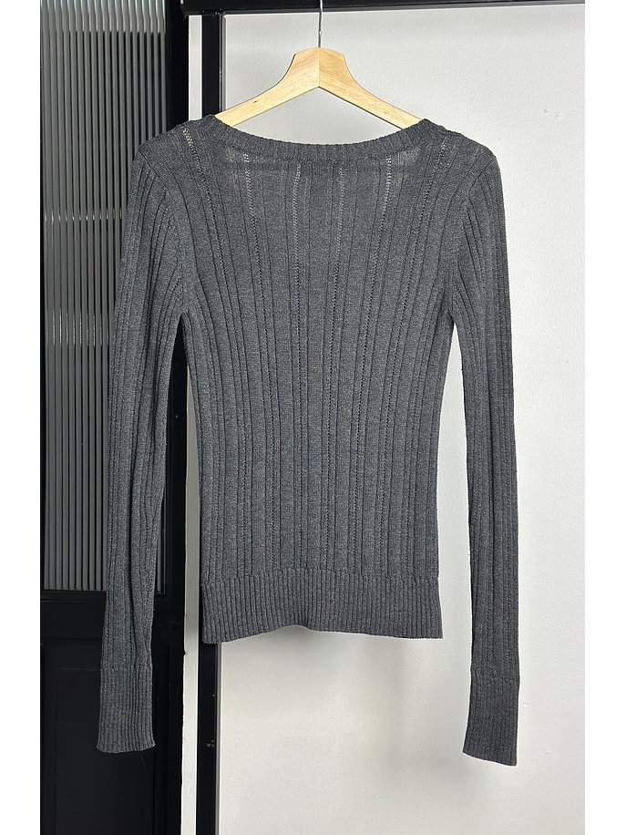 Chaleco plomo trenzado cuello v  3