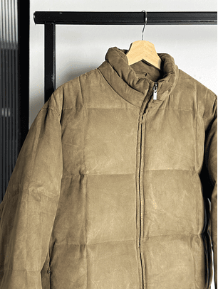 Parka beige de plumas