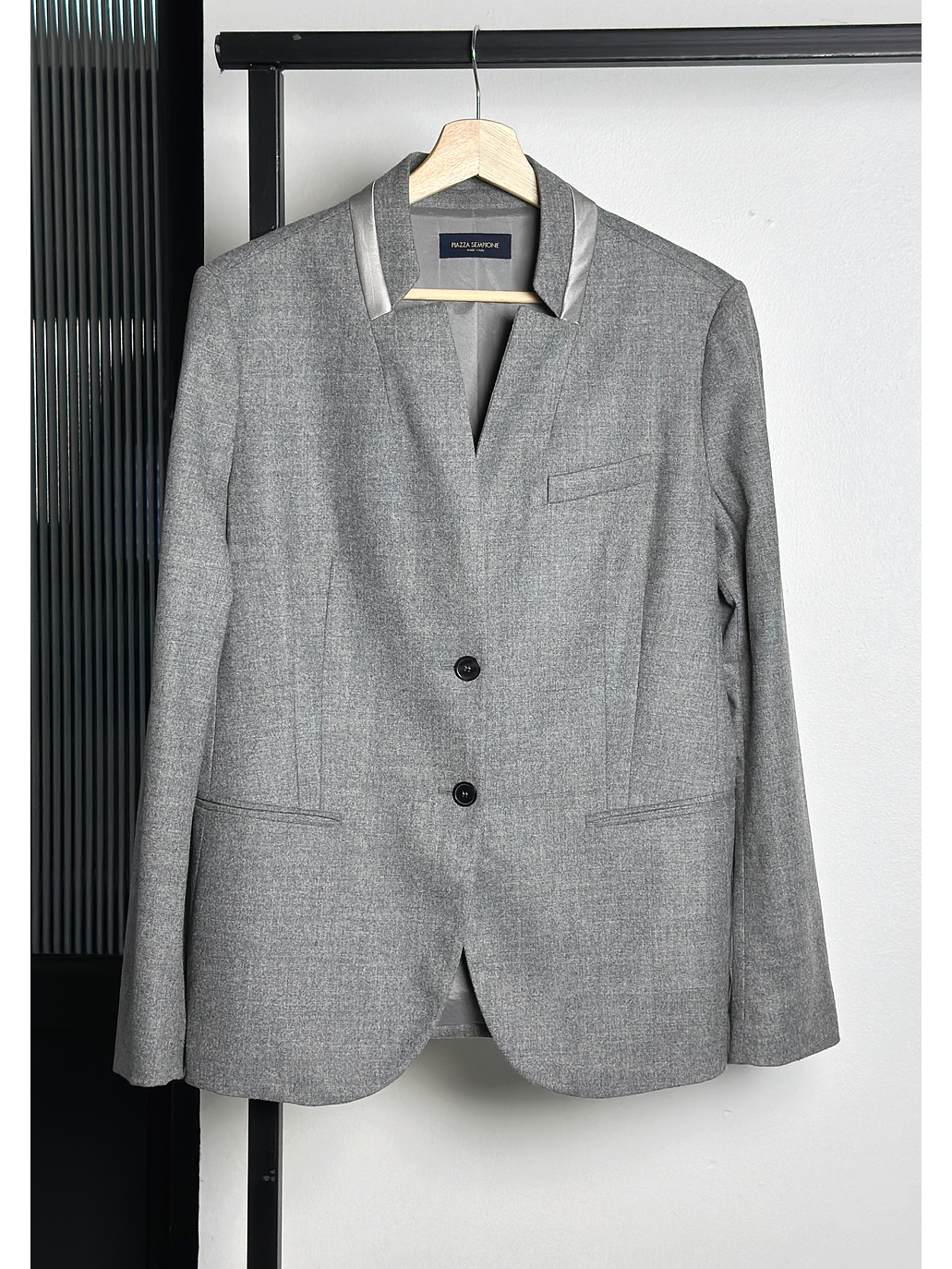 Blazer de lana gris jaspeado 1