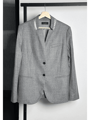 Blazer de lana gris jaspeado