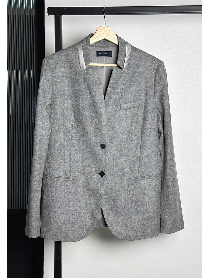 Blazer de lana gris jaspeado 1