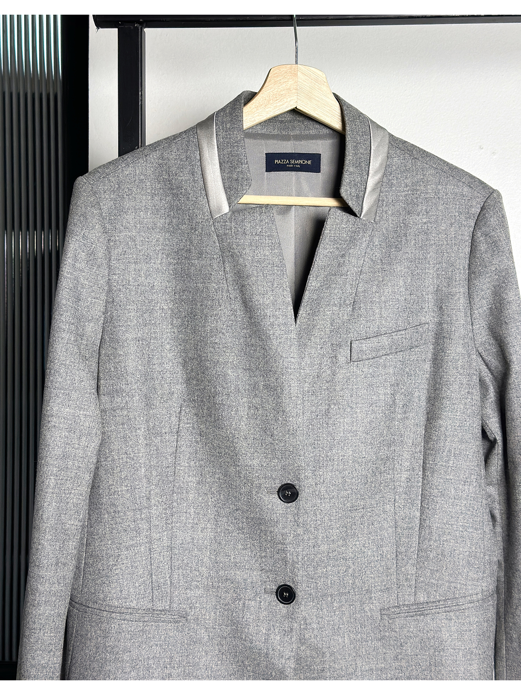 Blazer de lana gris jaspeado 2