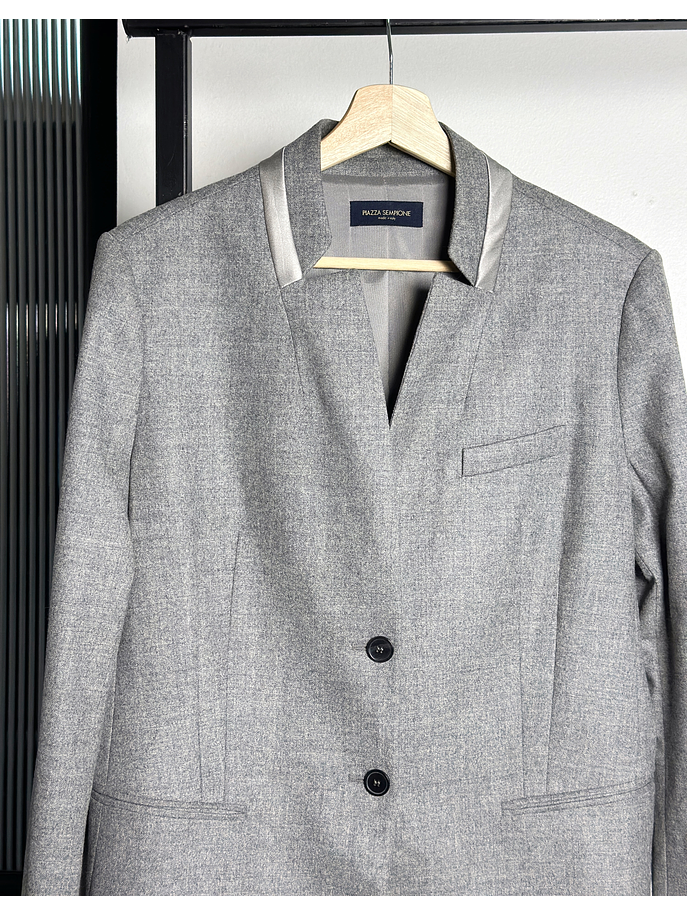 Blazer de lana gris jaspeado 2