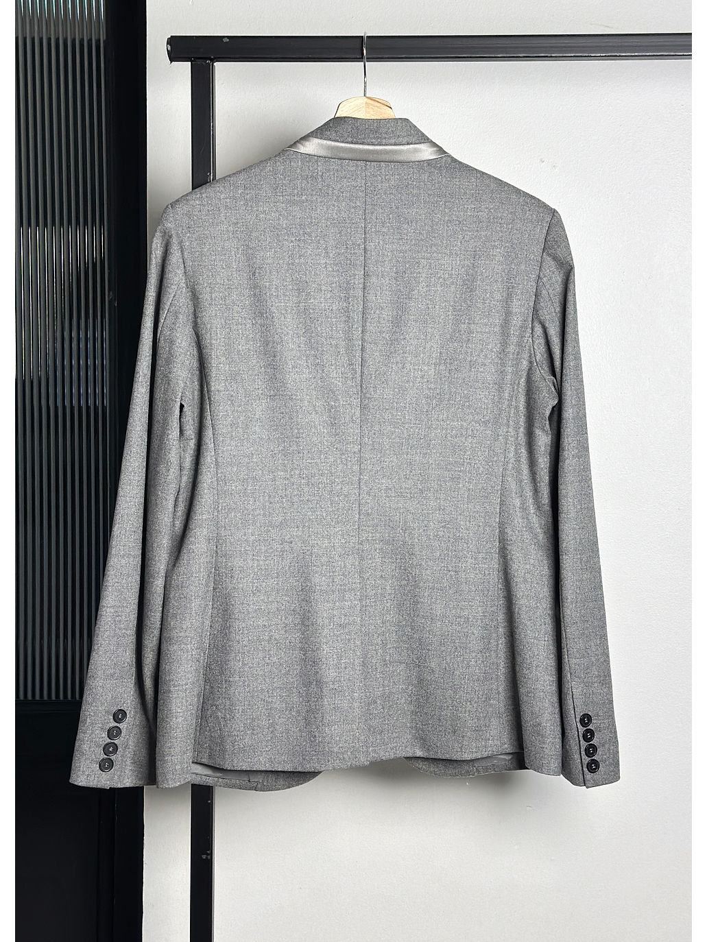 Blazer de lana gris jaspeado 4