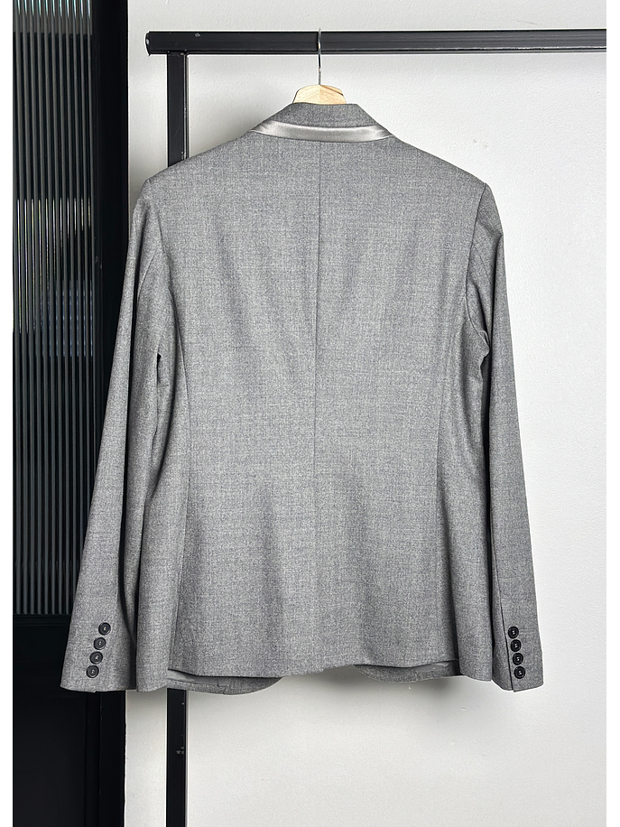 Blazer de lana gris jaspeado 4