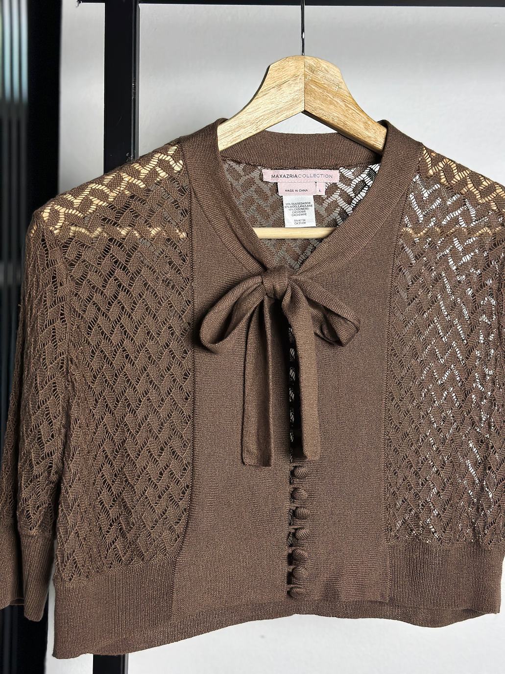 Top de punto calado café 2