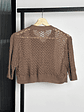 Top de punto calado café - Miniatura 3