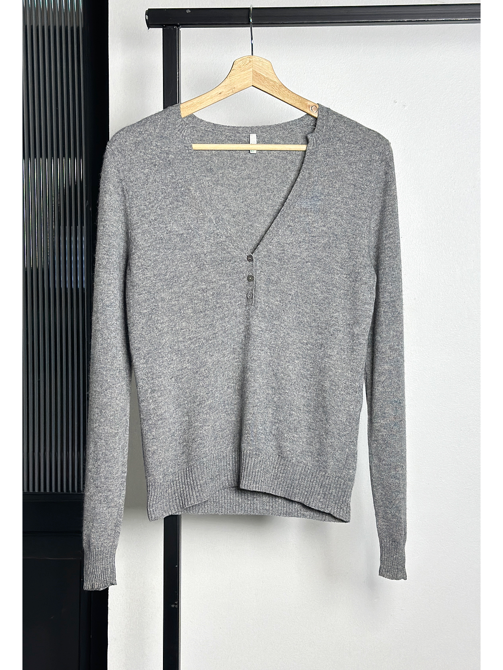 Chaleco cachemir gris jaspeado 1