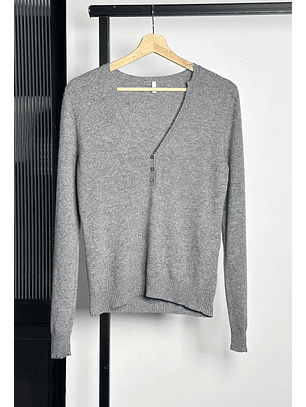 Chaleco cachemir gris jaspeado