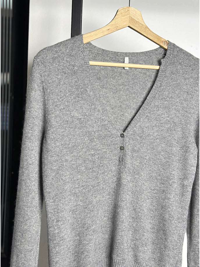 Chaleco cachemir gris jaspeado 2