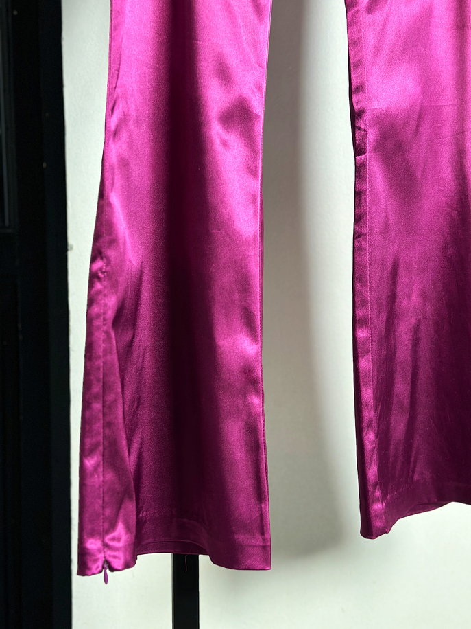 Pantalón fucsia satinado vintage 3