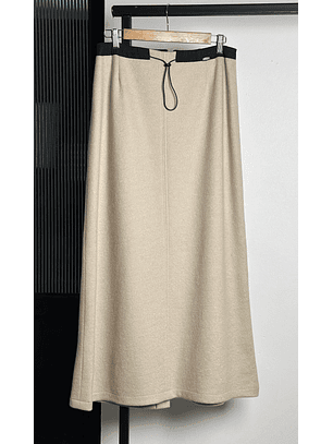 Falda lana beige