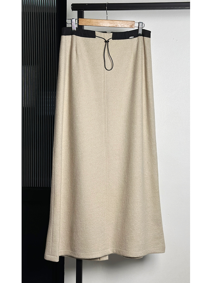 Falda lana beige 1