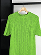 Polera verde punto trenzado  - Miniatura 2