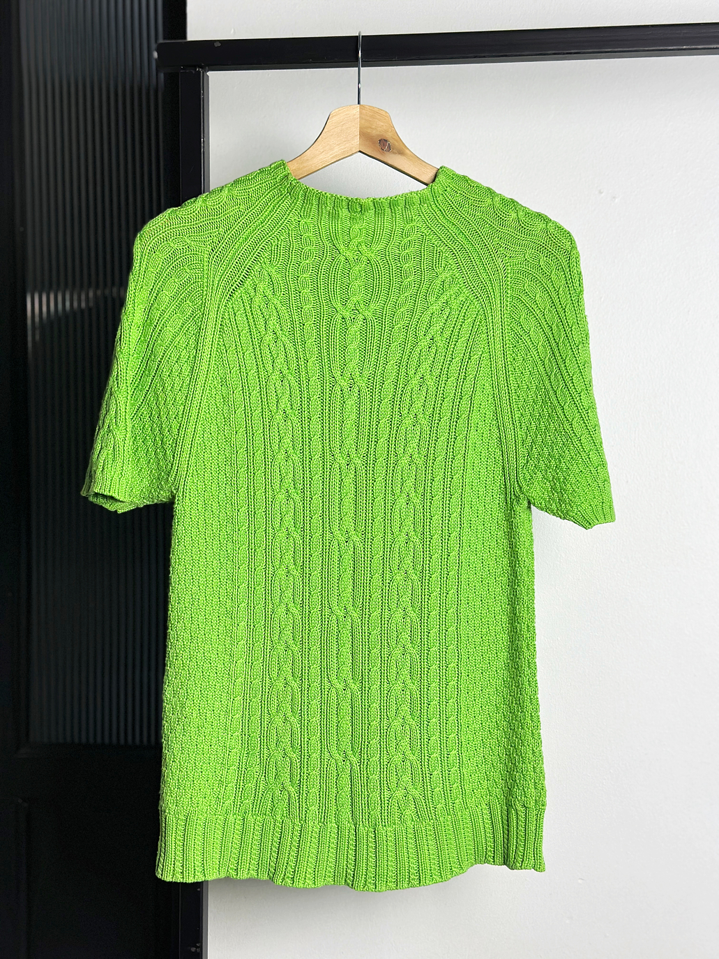 Polera verde punto trenzado  3