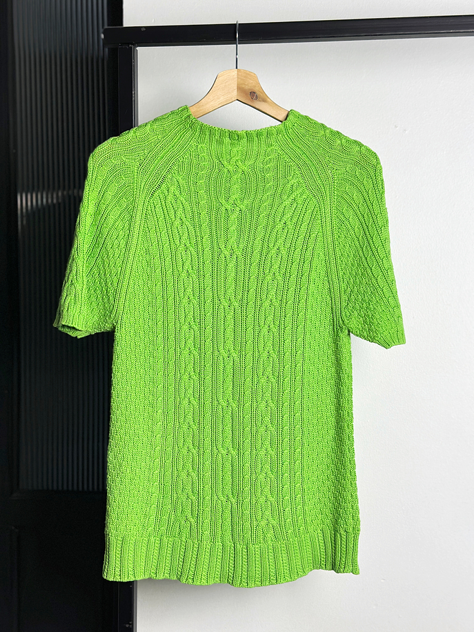 Polera verde punto trenzado  3