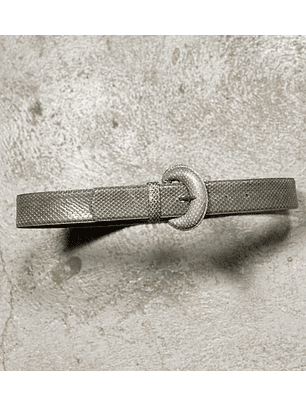 Cinturón de piel gris