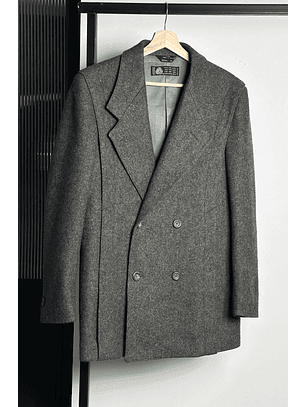 Abrigo de lana gris melange