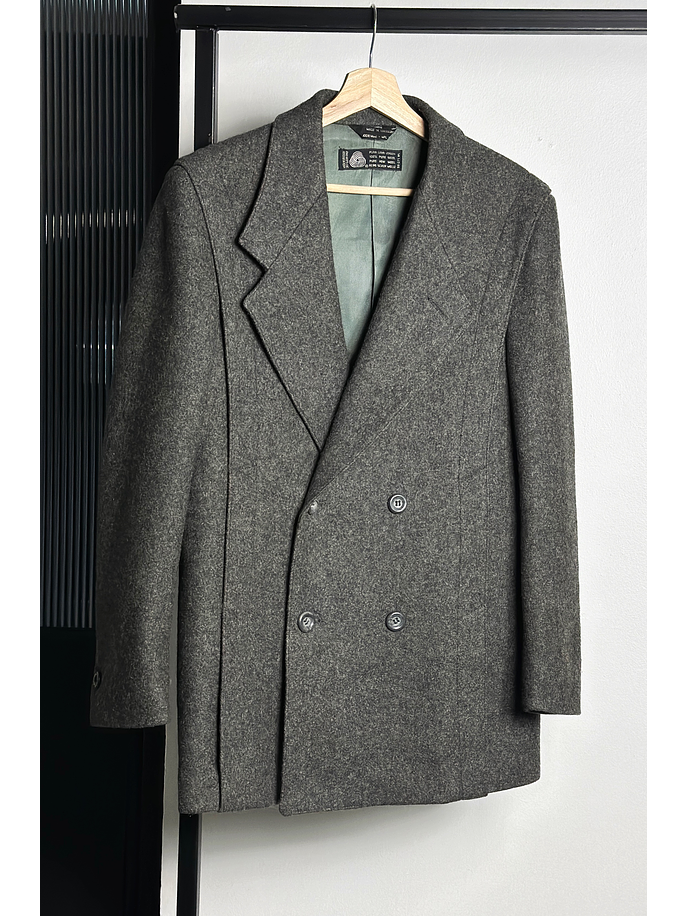 Abrigo de lana gris melange 1