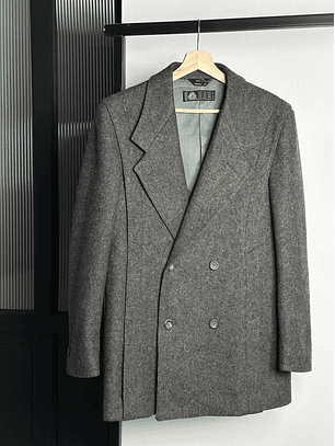 Abrigo de lana gris melange