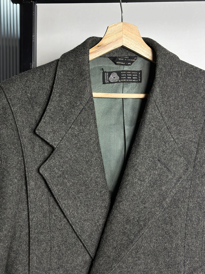 Abrigo de lana gris melange 3