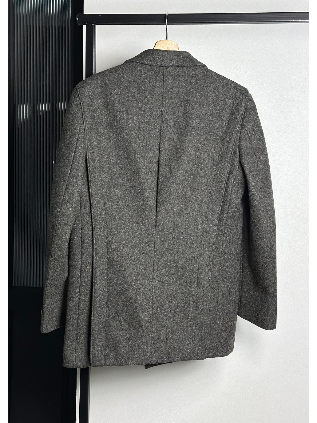 Abrigo de lana gris melange 4