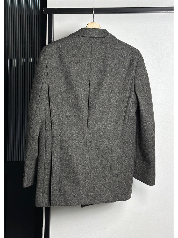 Abrigo de lana gris melange 4