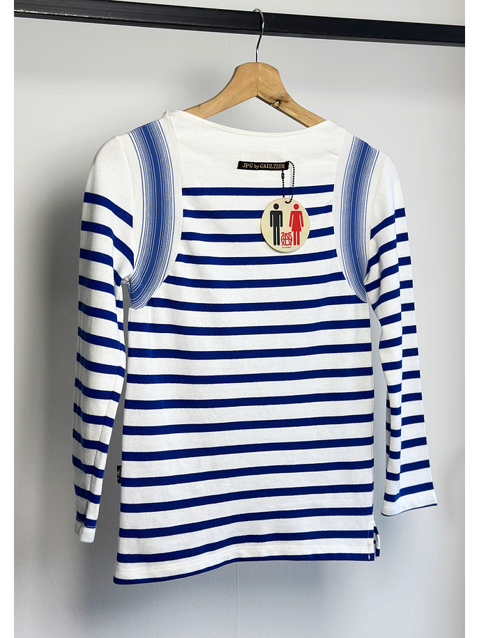 Polera blanca rayada 2