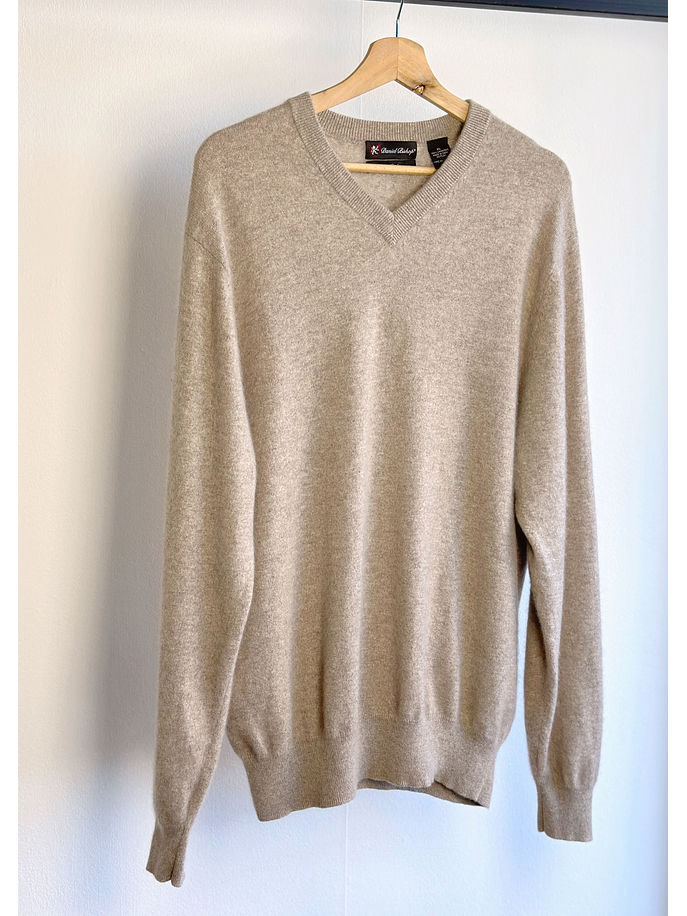 Chaleco beige jaspeado cachemira 1