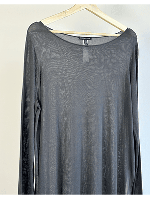 Chaleco delgado traslúcido plomo