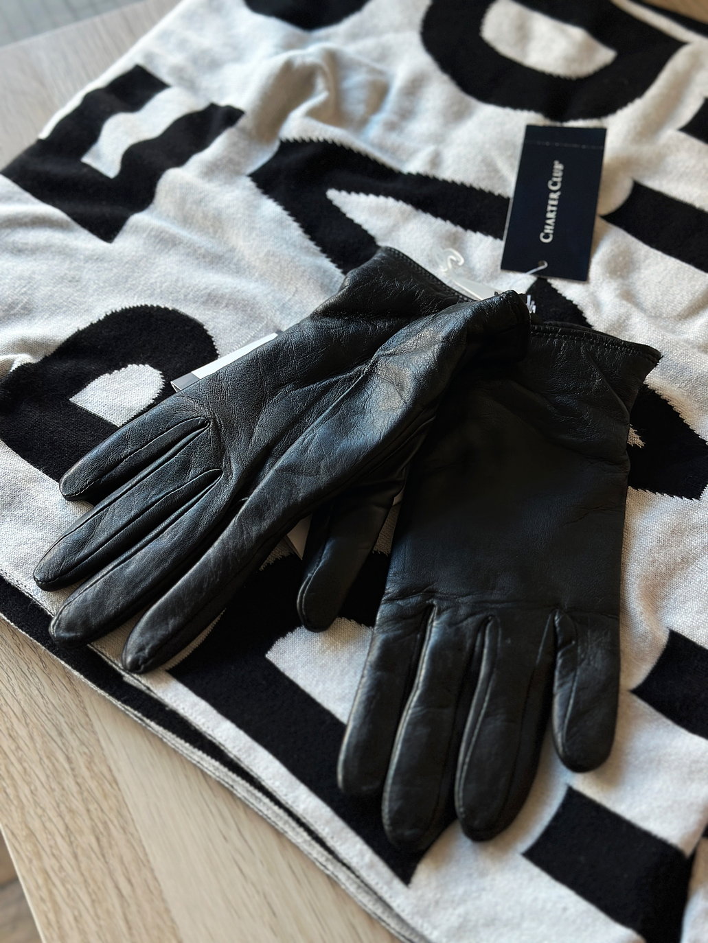 Guantes de cuero negro 1