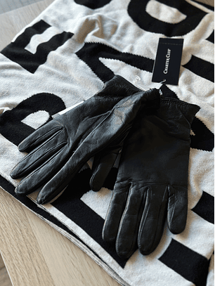 Guantes de cuero negro