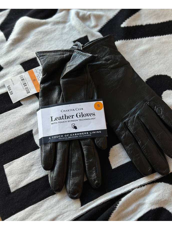 Guantes de cuero negro 2