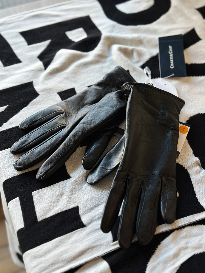Guantes de cuero negro 4