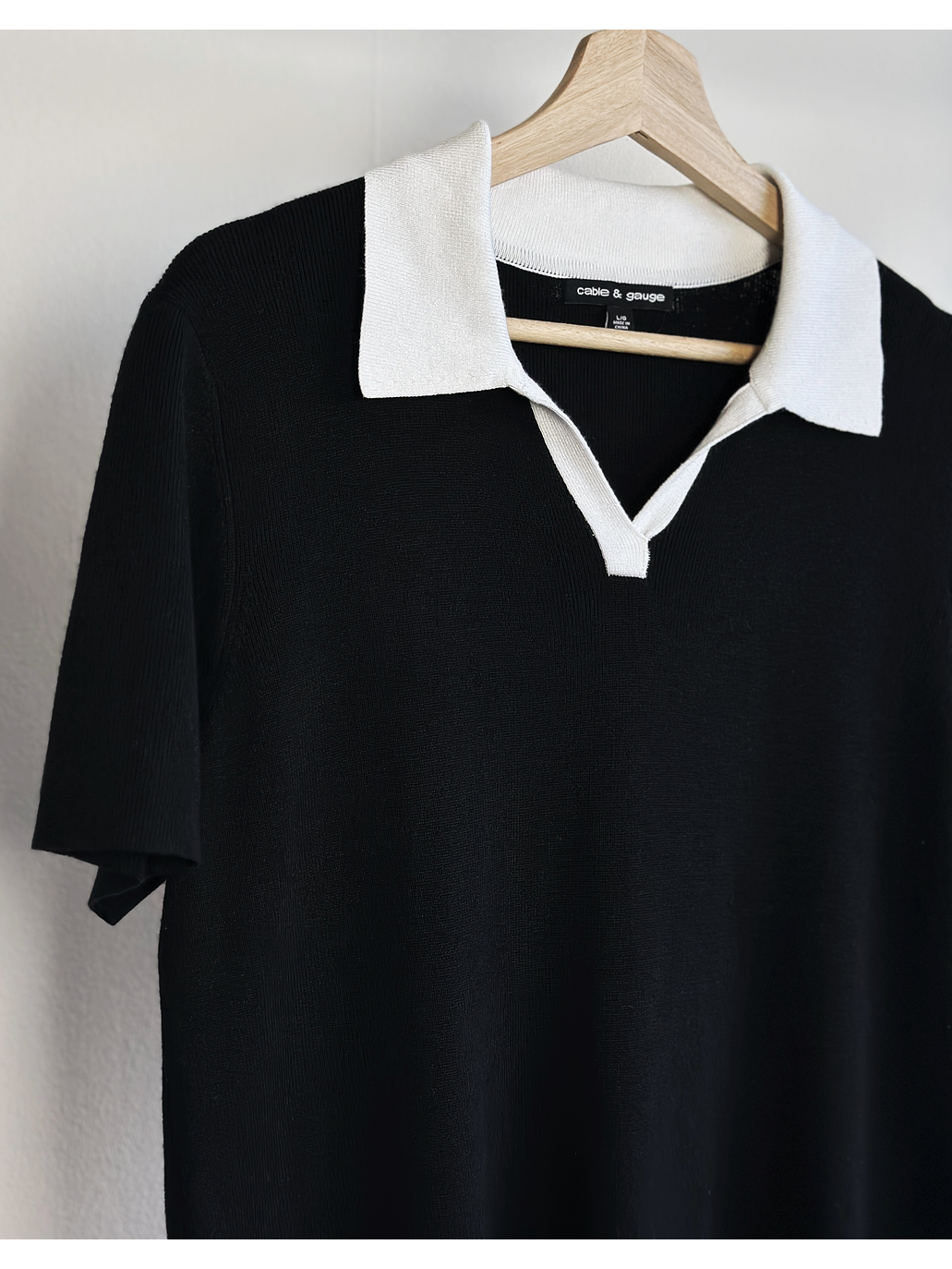 Polera de punto cuello piqué 2