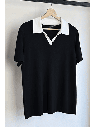 Polera de punto cuello piqué