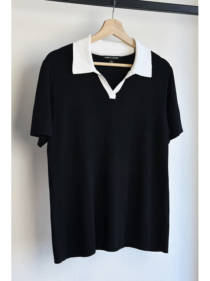 Polera de punto cuello piqué 1