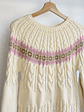 Suéter crema trenzado - Miniatura 2