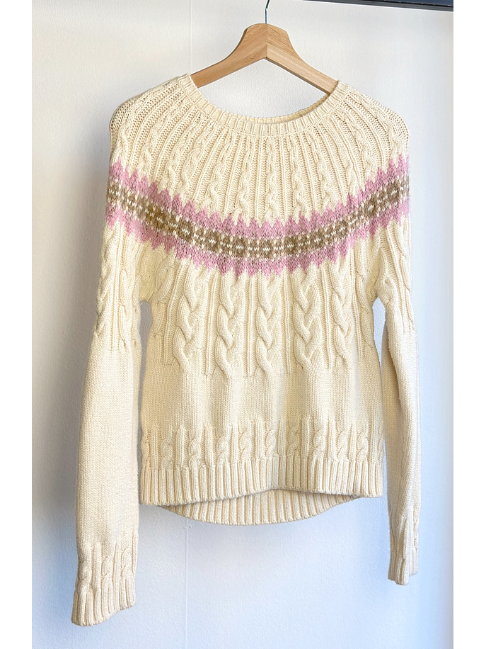 Suéter crema trenzado 1