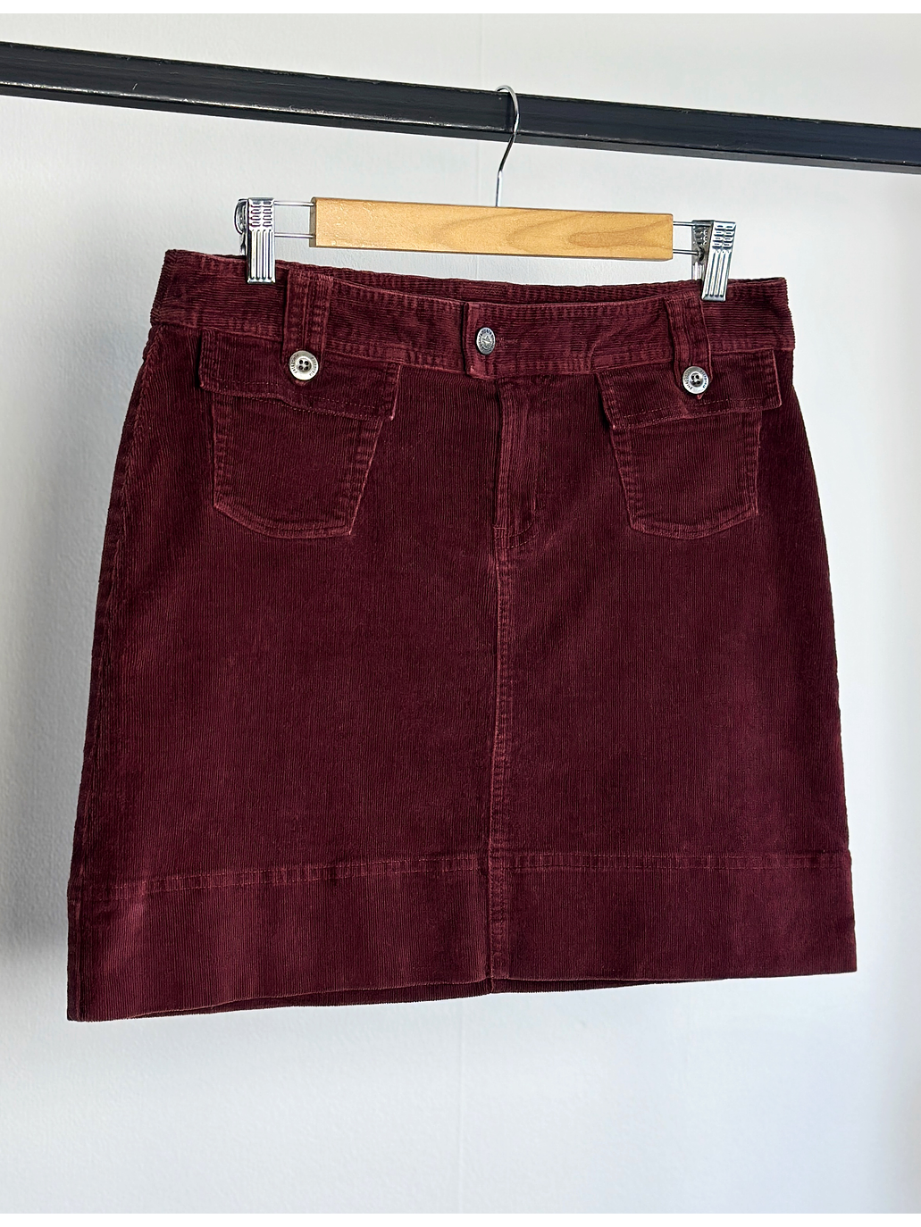 Falda burdeo de cotelé 1