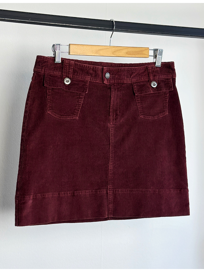 Falda burdeo de cotelé 1