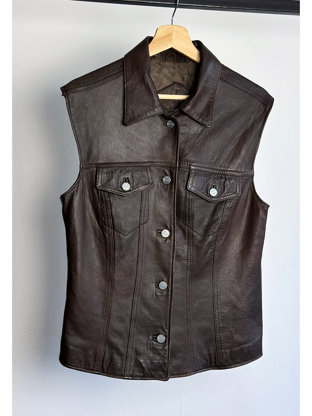 Chaqueta de cuero café 1