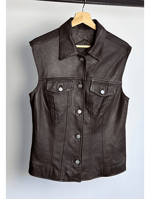 Chaqueta de cuero café