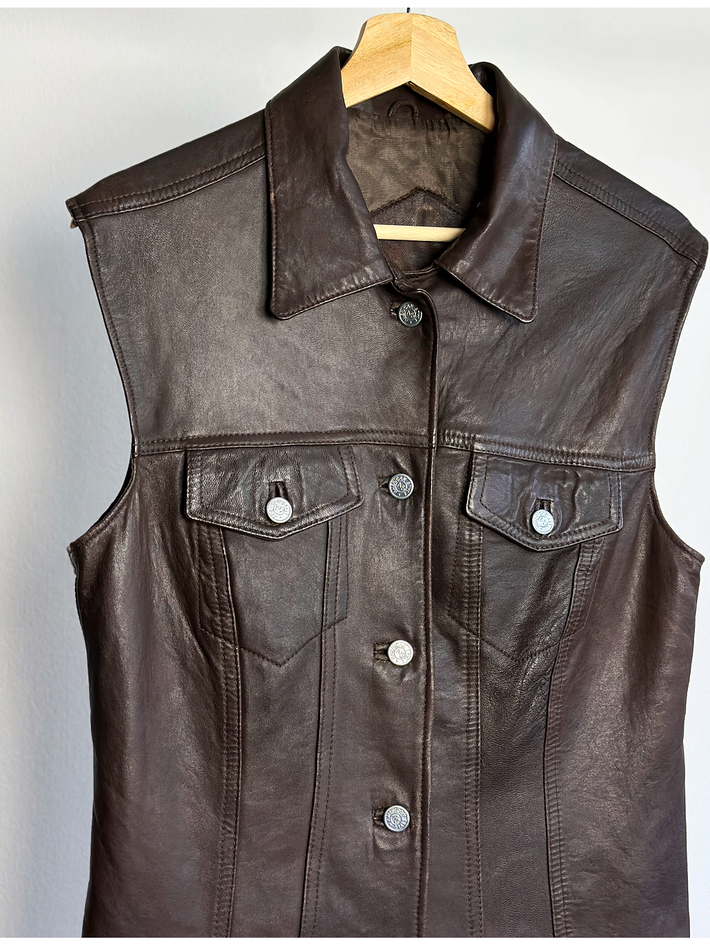 Chaqueta de cuero café 2