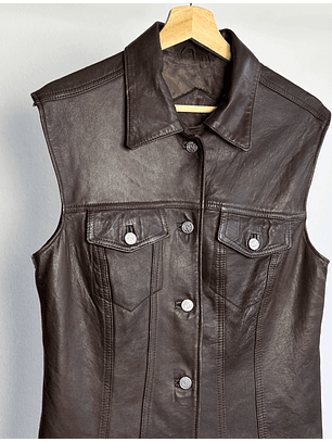 Chaqueta de cuero café