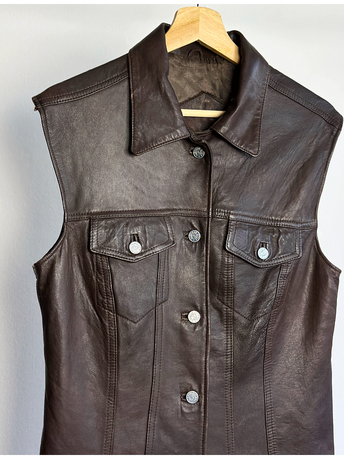 Chaqueta de cuero café 2